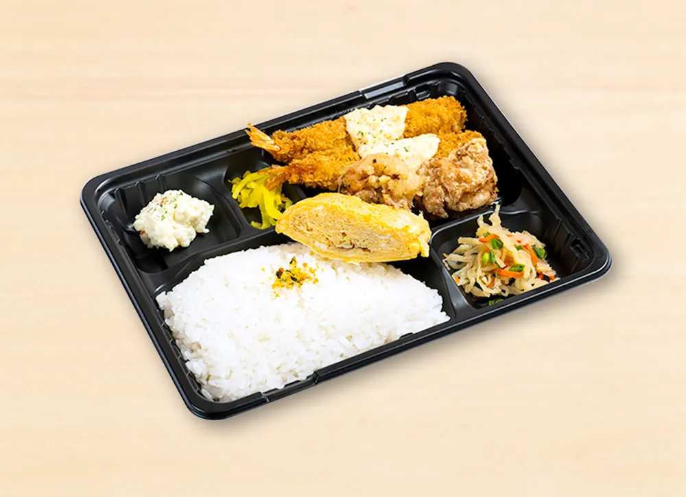 洋食ダブル からあげ(塩or醤油)・エビフライ弁当 690円(税込)