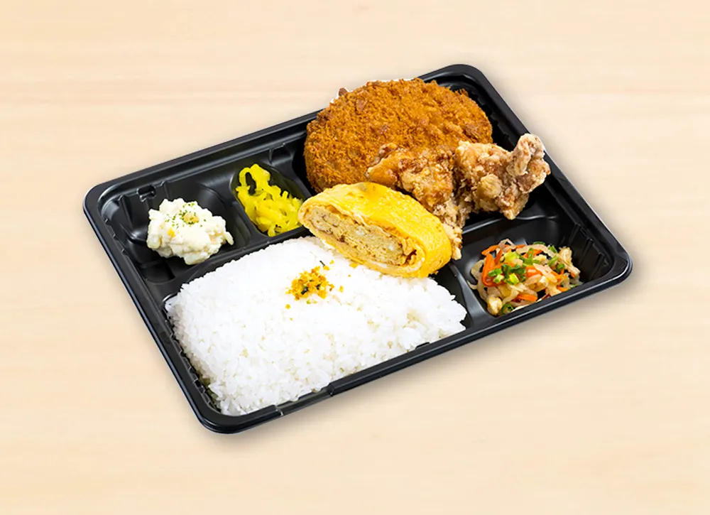 洋食ダブル からあげ(塩or醤油)・メンチカツ弁当 680円(税込)