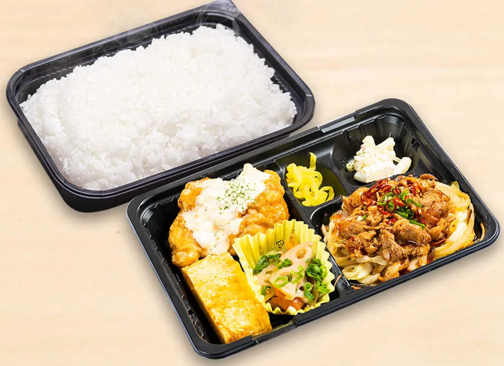 チキン南蛮・旨辛牛カルビ炒め弁当 790円(税込)