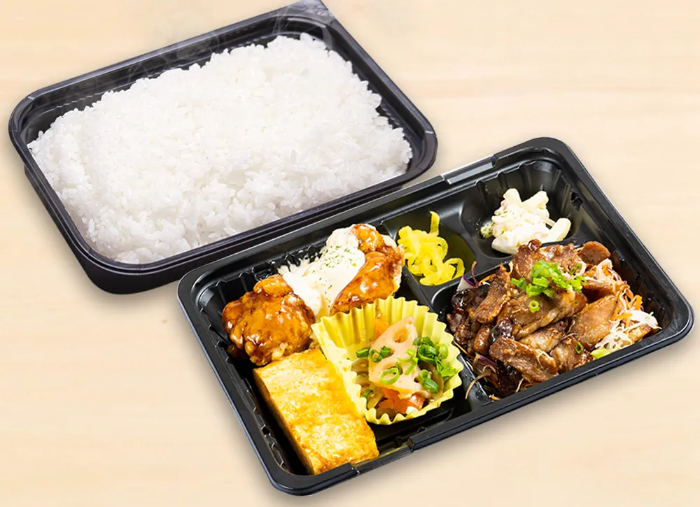 タルタル酢鶏・しょうが焼弁当 730円(税込)