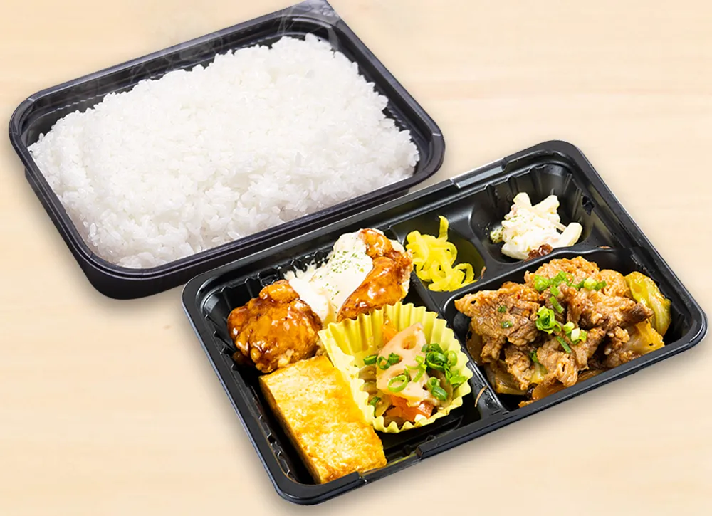 タルタル酢鶏・牛カルビ炒め弁当 780円(税込)