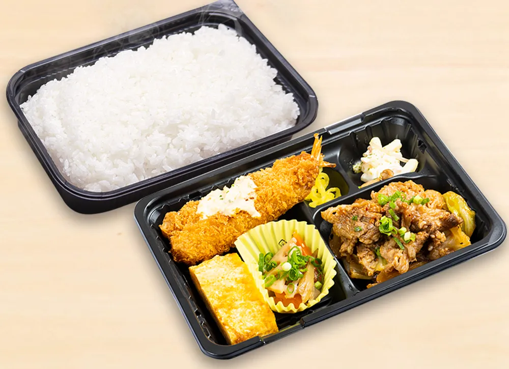 エビフライ・牛カルビ炒め弁当 790円(税込)